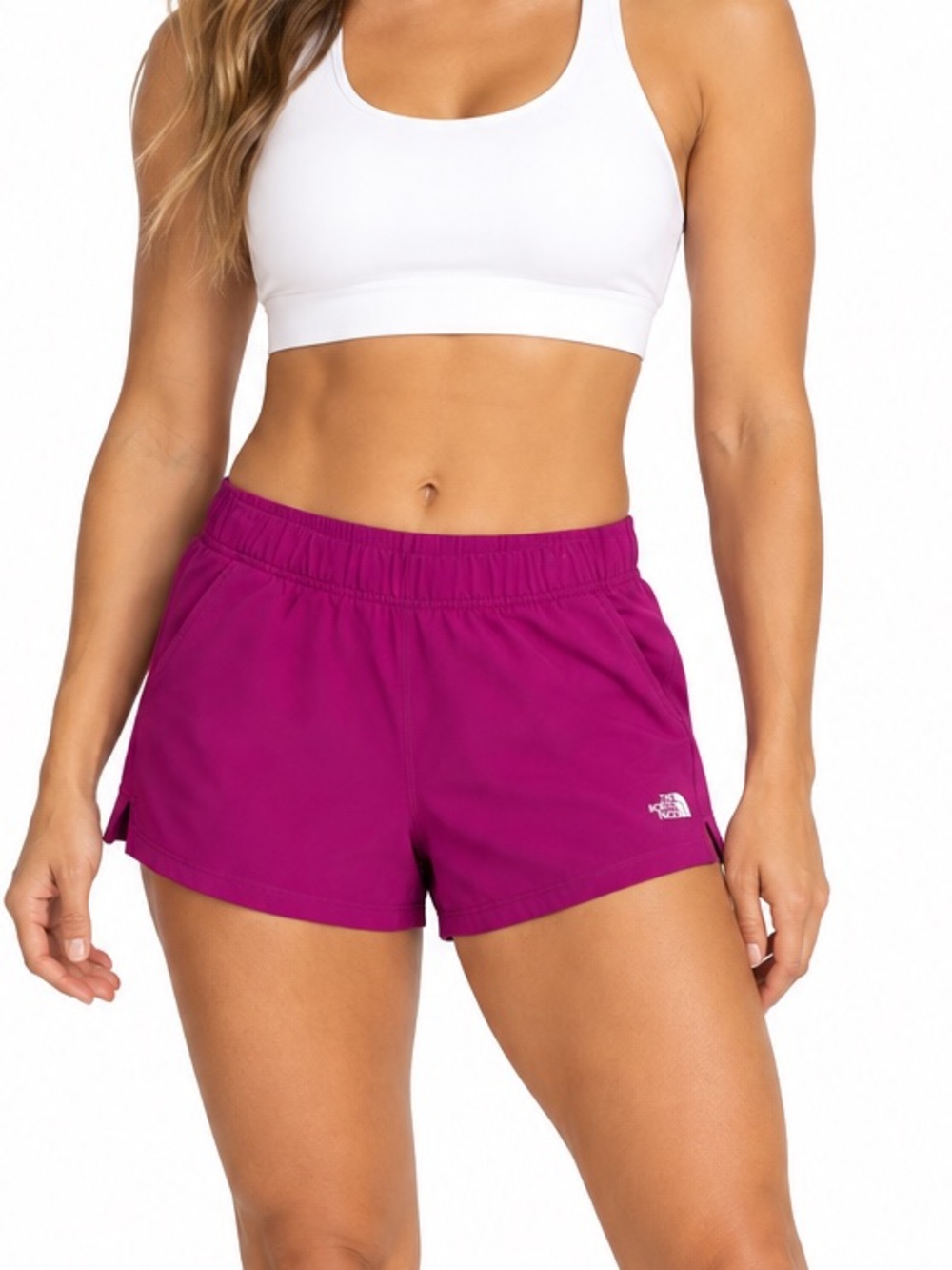 The North Face half dome logo shorts in magenta pink size Large